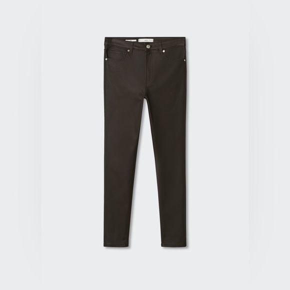 VIOLETA BY MANGO COATED SLIM JEANS - BLACK SIZE 16 (NEW WITH TAGS) - Picture 3 of 6